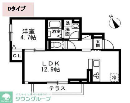 SOLANA藤沢(1LDK/3階)の間取り写真