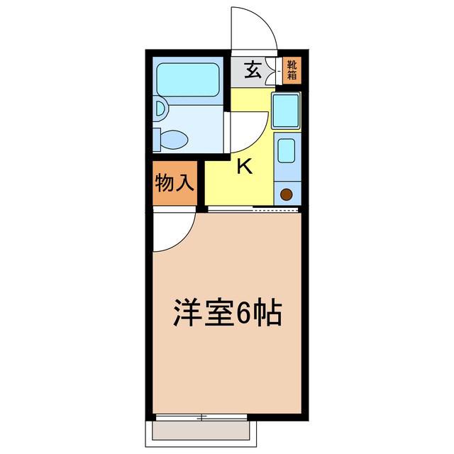 セジュール長里(1K/2階)の間取り写真