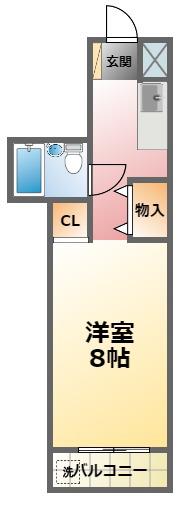 第1冨久井ハイツ(1K/2階)の間取り写真