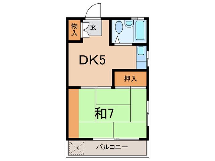 ドミサイルアザブ(1DK/3階)の間取り写真