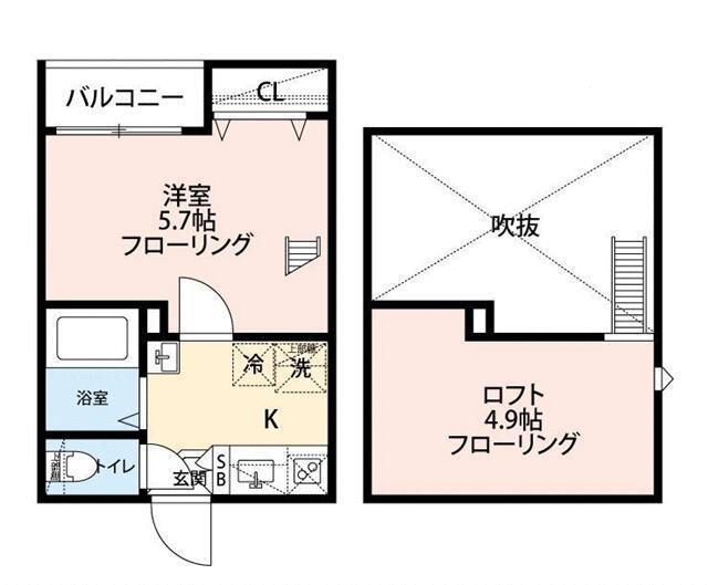グランクオール梅屋敷(1K/3階)の間取り写真