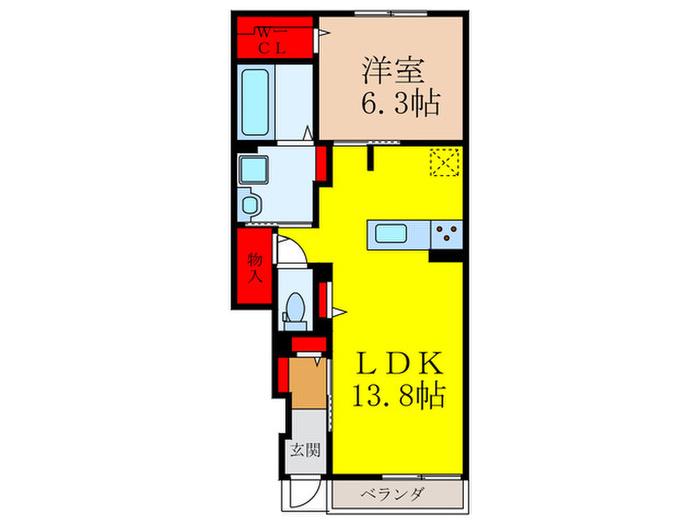 ネオ レジデンス(1LDK/1階)の間取り写真