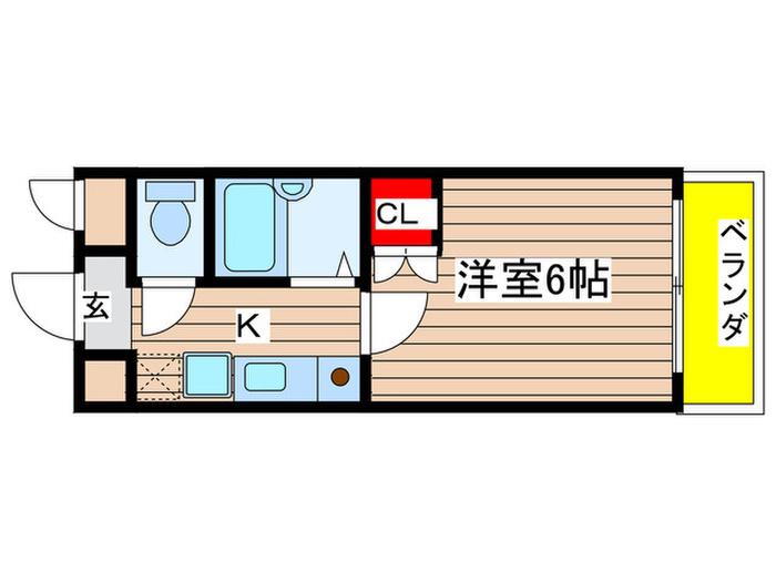 ドエル東外堀(1K/5階)の間取り写真