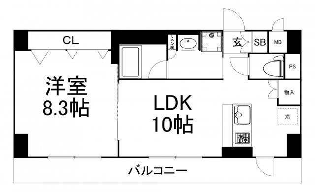 ララプレイス ザ・京橋ステラ(1LDK/7階)の間取り写真