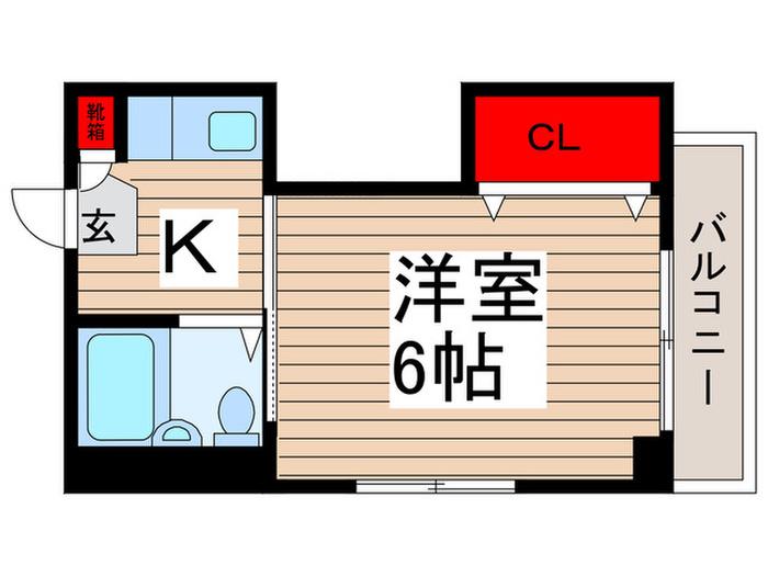 シャイン市川(1K/3階)の間取り写真