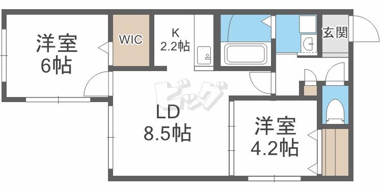 SEQUENCE新札幌(2LDK/3階)の間取り写真