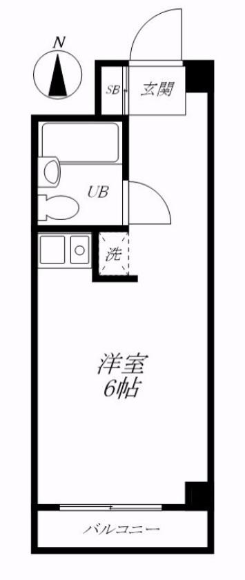 ライオンズマンション八王子第2(ワンルーム/4階)の間取り写真