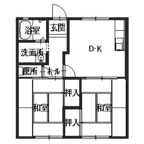 アコーデリア元禄(2DK/2階)の間取り写真