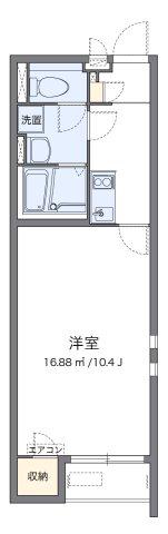 クレイノ西三次II(1K/1階)の間取り写真