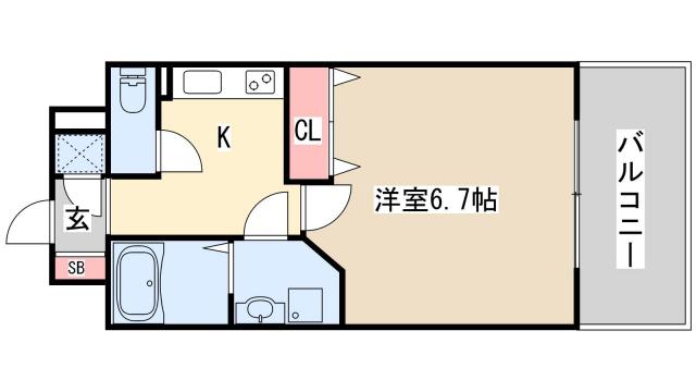 アスヴェル神戸元町(1K/5階)の間取り写真