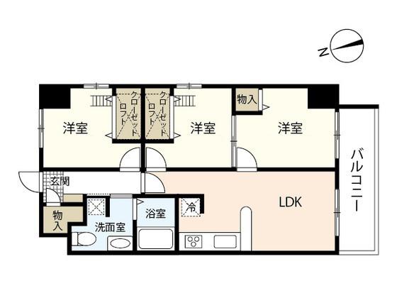 S-FORT鶴見町(3LDK/9階)の間取り写真