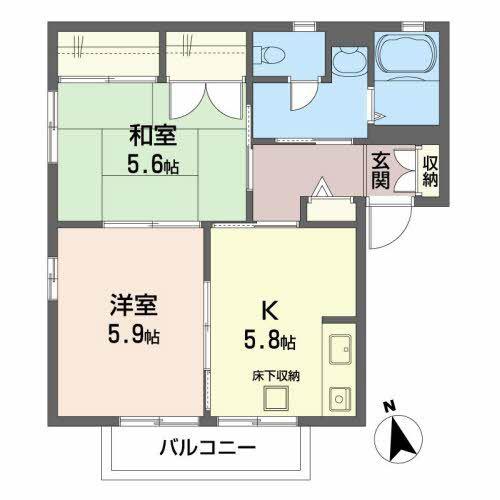 エメロードA(2K/1階)の間取り写真