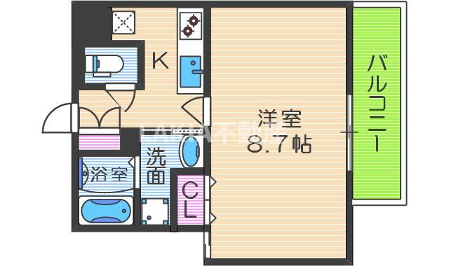ヴィル ブーケ湯里(1K/3階)の間取り写真