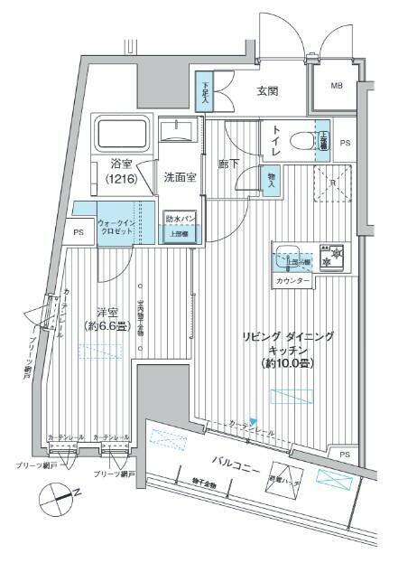栖-すみか-浅草蔵前(1LDK/6階)の間取り写真