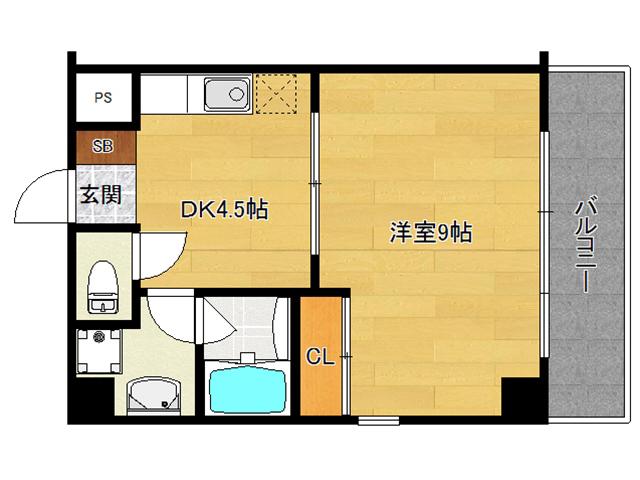 AQUA HILLS(1DK/4階)の間取り写真