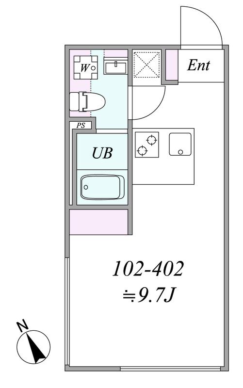 TRIAS132(1DK/2階)の間取り写真