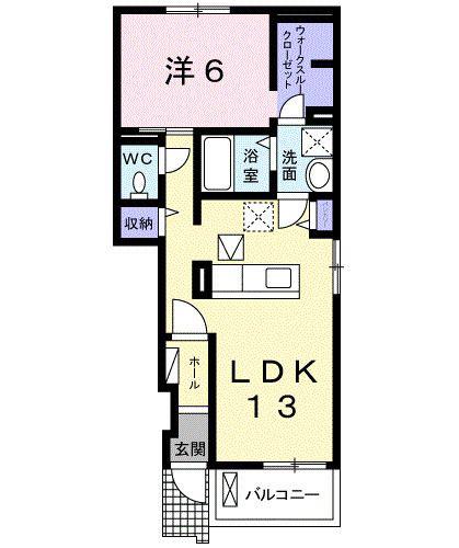 フォーリストI(1LDK/1階)の間取り写真