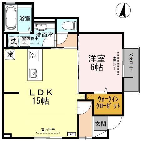 ソールオリエンス(1LDK/1階)の間取り写真