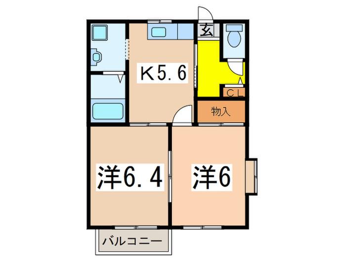 コート・ドゥ・ベール弐番館(2K/1階)の間取り写真