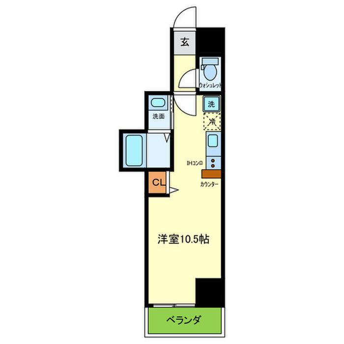 ONLYONE栄本町(ワンルーム/9階)の間取り写真