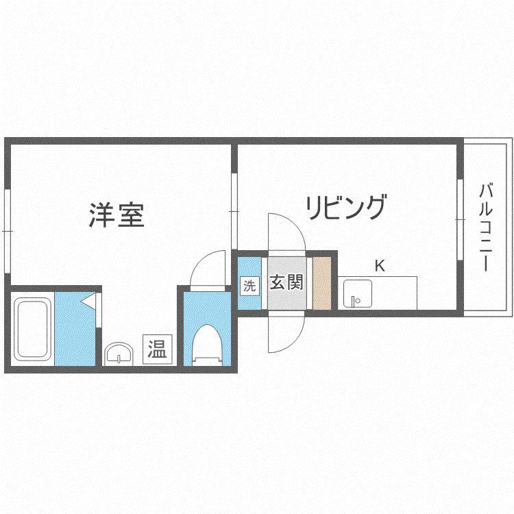 ビラ・レジリア札幌駅東(1DK/2階)の間取り写真