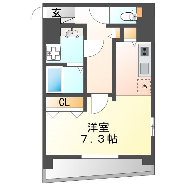 エストゥルースプラス押切(ワンルーム/10階)の間取り写真