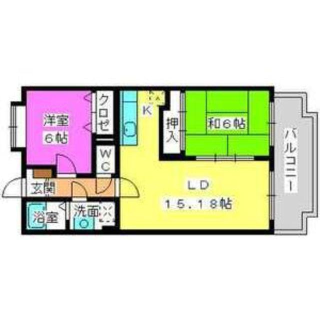 ヴィルヌーブ(2LDK/3階)の間取り写真
