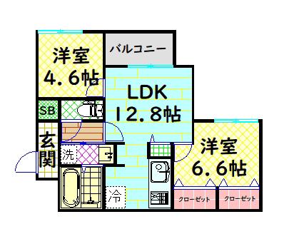 クラシスト新金岡(2LDK/1階)の間取り写真