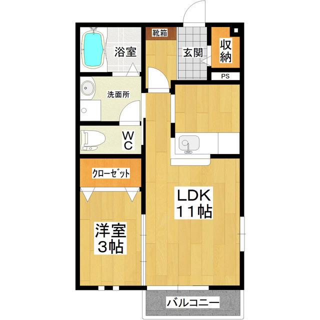 シャンスパレスZ(1LDK/1階)の間取り写真