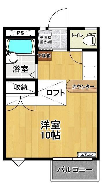ベルメゾンM(ワンルーム/2階)の間取り写真