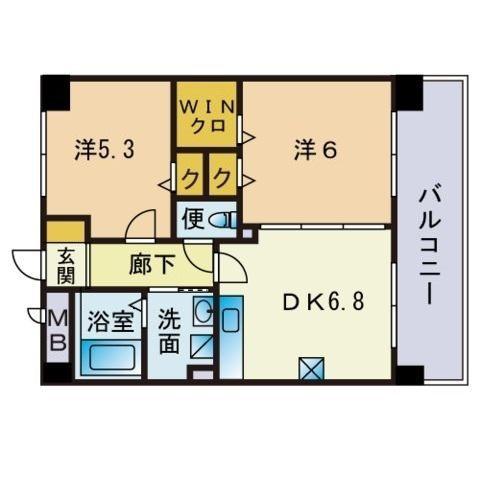 マルワ・シャルマンⅢ(2DK/2階)の間取り写真