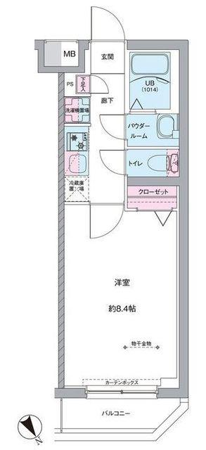 RELUXIA TOKYO イーストIII(1K/1階)の間取り写真