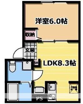 VILLA SOLANA(1LDK/3階)の間取り写真