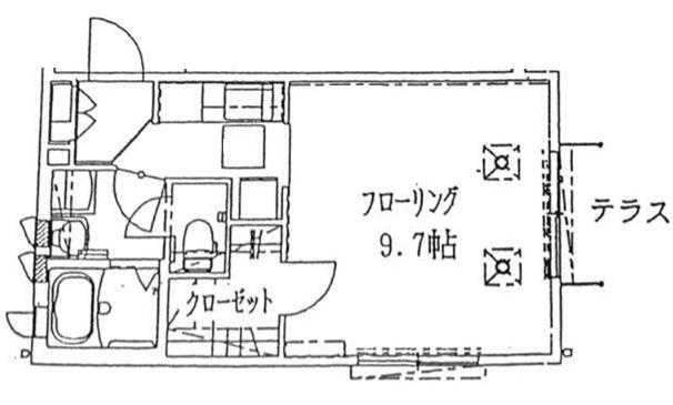 ベルタM(1K/1階)の間取り写真