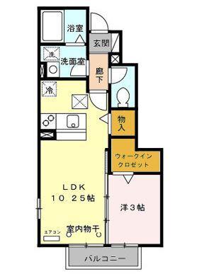 ベル・ハピネス(1LDK/1階)の間取り写真