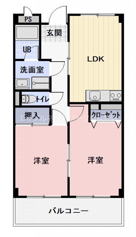 リンピア泉(2LDK/2階)の間取り写真