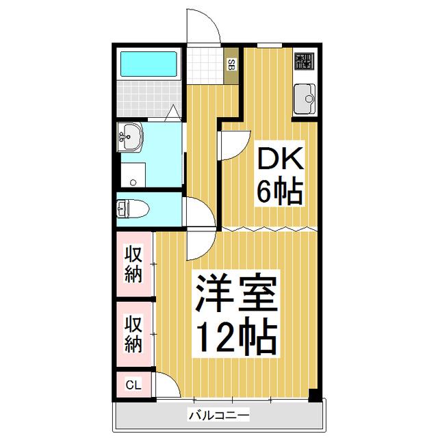 ゆたかビル(1DK/3階)の間取り写真