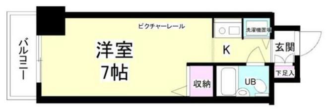 ジョイフル川崎弐番館(ワンルーム/7階)の間取り写真