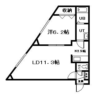 さくらハイツII(1LDK/1階)の間取り写真