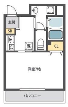 MIYO87天下茶屋(1K/4階)の間取り写真