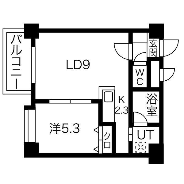 シャトレ東札幌(1LDK/4階)の間取り写真