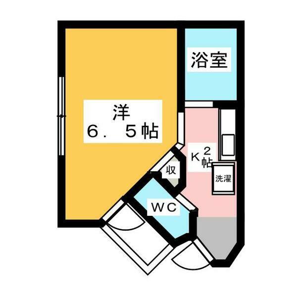 アリアン萱場(1K/3階)の間取り写真