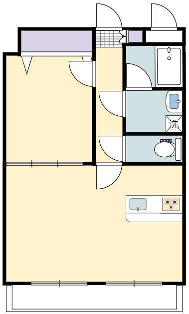 アークヒルズ橘通(1LDK/2階)の間取り写真