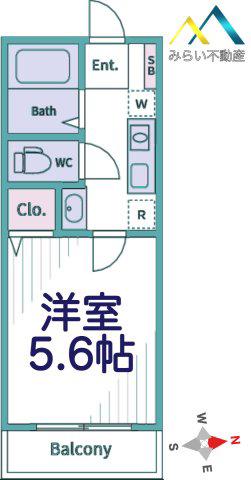 クレストコート杉田(1K/1階)の間取り写真