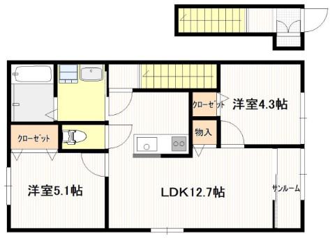 コラソン南栄(2SLDK/2階)の間取り写真