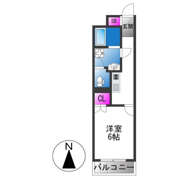 ヴェルドミール小阪(1K/1階)の間取り写真