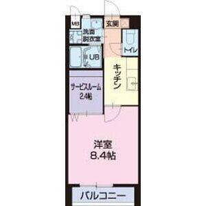 APARTMENT NAKAYA(1SK/2階)の間取り写真