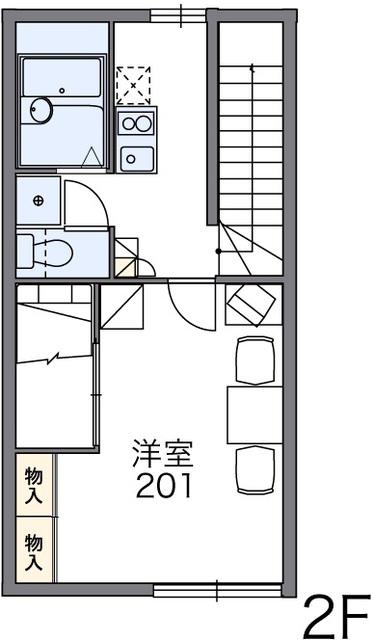 レオパレス新発田西I(1K/2階)の間取り写真