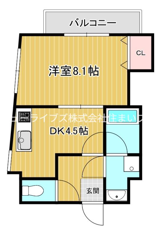 プロスパー大日(1DK/3階)の間取り写真