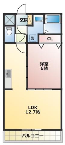 CRYSTAL PALACE(1LDK/4階)の間取り写真